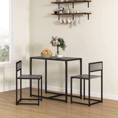 HOMCOM Dining Table Set, Industrial Dining Set for 2, Kitchen Table and Chairs for Small Space, Dining Room Table with Chairs