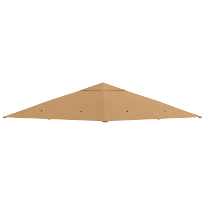 Outsunny 10' x 10' Square Gazebo Canopy Replacement UV Protected Top Cover Sun Shade Beige