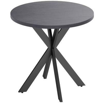 HOMCOM 29" Dining Table, Contemporary Round Kitchen Table with Steel Legs, Black