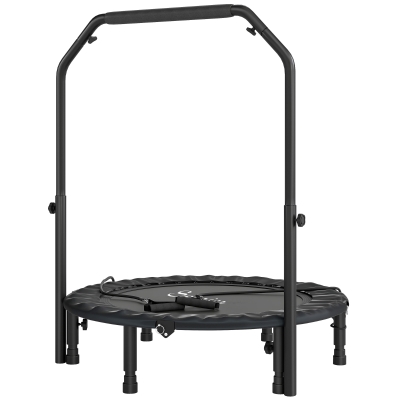 Soozier 40" Foldable Mini Rebounder Trampoline with Handle, Black