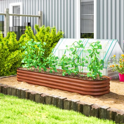 Garden Bed 94.5" L x 24.5" W x 11.75" H Brown