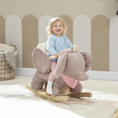 Qaba Baby Rocking Horse with Seat & Sound, 18-36 Months, Brown