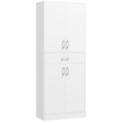 HOMCOM 71" Freestanding Kitchen Cabinet with Drawer, White