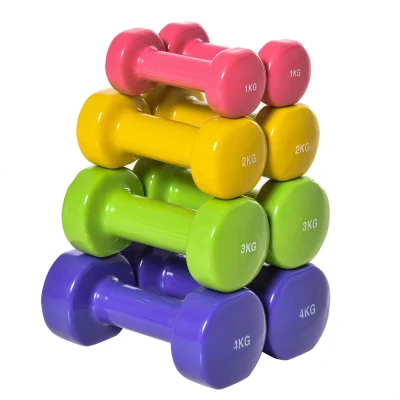 Soozier 44lbs Hex Dumbbell Set, Hand Weights Fitness Dumbbells for Home Gym Strength Training, Multi-Colour