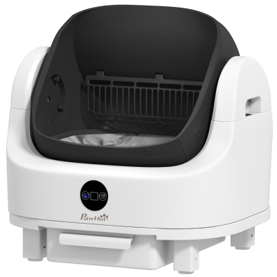 PawHut Open-Top Self Cleaning Cat Litter Box, Automatic Cat Litter Box with Integrated Safety Protection