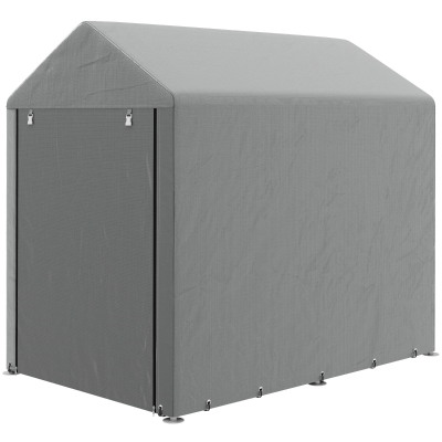 Outsunny 4 x 6ft Outdoor Storage Shed Tent, Portable Shed with Roll-up Door for Motorcycle, Bike, Garden Tools