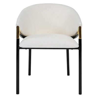 Set of 2 Modern Upholstered Dining Chairs with Metal Legs, Durable Design for Kitchen and Living Room, 22.5'' L x 22'' W x 31'' H, White