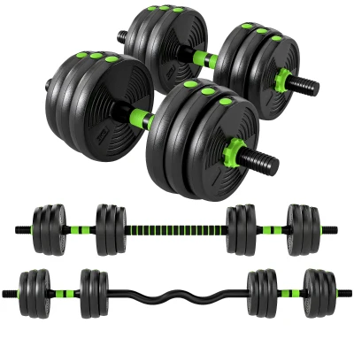 Soozier Adjustable Dumbbell Set, 3 in 1 Weights Dumbbells Set for Home Gym, 44lb Free Weights with Connector and Non-Slip Grip