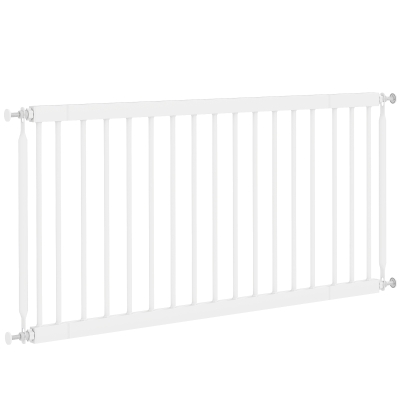 PawHut 26"-37" Dog Gate, Adjustable Pet Gate, Fits 18" Tall with 2 Extension, Pressure Mount Kit for Stairs and Doorways, White