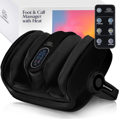 Cloud Massage Shiatsu Foot Massager with Heat — Deep Kneading Therapy for Pain Relief, Improved Circulation and Post-Activity Recovery for Plantar Fasciitis & Arthritis