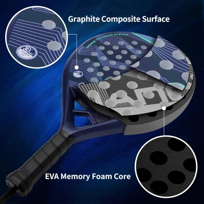 Carbon Fiber Surface Padel Racket with EVA Memory Flex Foam Core – Lightweight Paddle