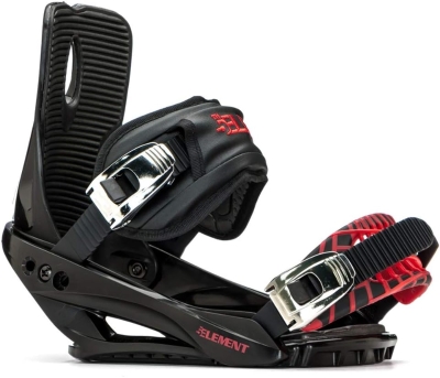 5th Element Summit Stealth Adult Men's Snowboard Bindings - Universal Mounting Disc & Hardware for New or Replacement Boards, Beginner to Intermediate