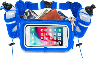 No.1 Hydration Belt by Runtasty - Performance Running Fuel Belt w/2 BPA-Free 10 oz Bottles, Tilt-Up Touchscreen Pocket, Fits All iPhones, Runners Ebook & Anti-Bounce Fit