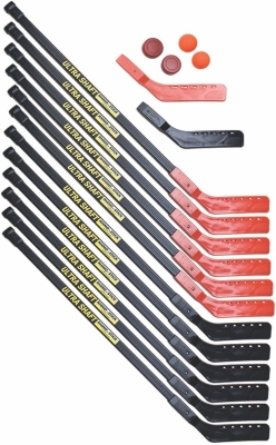 Champion Sports Ultra Shaft Hockey Set — 42"" Polyethylene Shafts with Reinforced Blades, 12-Stick Team Pack