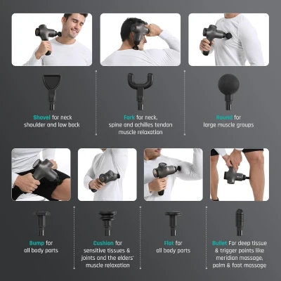 Mebak 3 Deep Tissue Massage Gun – Professional Percussion Massager for Athletes, Quiet Portable Design, Multi-Head Relief