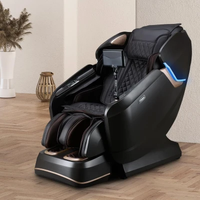 Titan Pro Vigor 4D — Brown Full-Body Massage Chair with SL-Track, Heated Rollers, 2-Stage Zero Gravity, Multiple Techniques, Space-Saving Design, Foot & Calf Massage