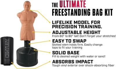 Century BOB XL Freestanding Boxing Dummy with Interchangeable Wavemaster Base — Adult Martial Arts & Kickboxing Training