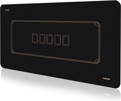 YUZPKRSI 70 x 35 Inch Waterproof Texas Hold'em Poker Mat - Water-Repellent 8-Player Table Top, Portable Poker Topper with Reinforced Carry Bag