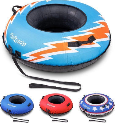 GoSports 44-Inch Heavy-Duty Snow Tube — Commercial-Grade Winter Sled with Durable Canvas Cover (Choose Your Style)