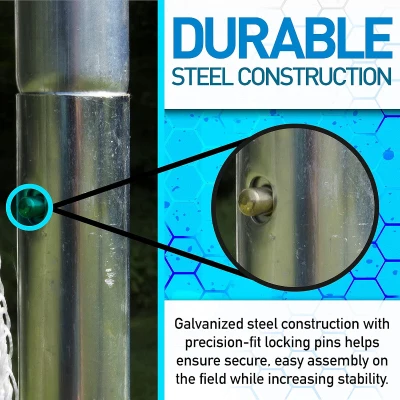 Franklin Sports Competition Portable Steel Soccer Goal – Backyard Regulation Net for Adults & Youth with Ground Stakes – Multiple Sizes & Colors