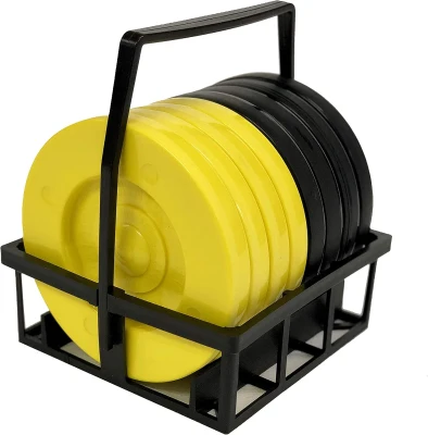 Allen Shuffleboard Tournament Set — 75"" Fiberglass Cues, Regulation 6"" Discs, Durable Carrier & Official Rules