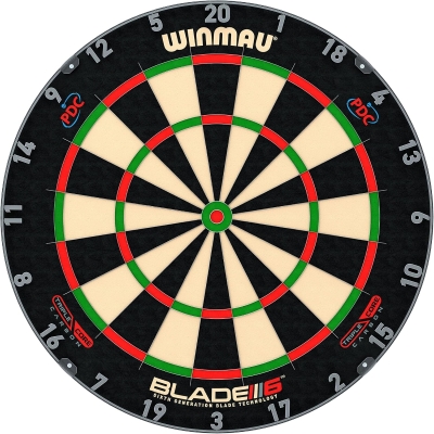 WINMAU Blade 6 Triple Core Carbon Dartboard – PDC-Endorsed Professional Tournament Board with Rota-Lock & Spirit Level