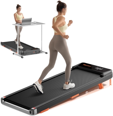 Treaflow Smart Walking Pad — 2.5HP Quiet Under-Desk Treadmill with 0–8% Incline, 265 lb Capacity, Remote Control and LED Display