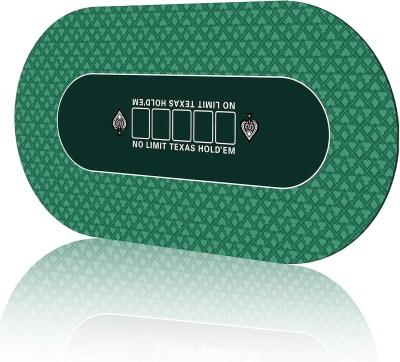 70 x 35 Inch Texas Hold'em Poker Mat — Portable Table Top with Premium Smooth Surface, Noise Reduction and Carrying Case for Professional Casino Play