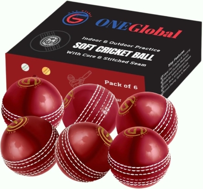 ONEGlobal Incrediball — Soft Rubber Cricket Training Ball with Stitched Seam & Core (Indoor/Outdoor)