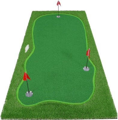 Chriiena Professional-Grade Putting Green Mat — Realistic Turf with Adjustable Cups and Slope Pad, Suitable for Indoor & Outdoor Training