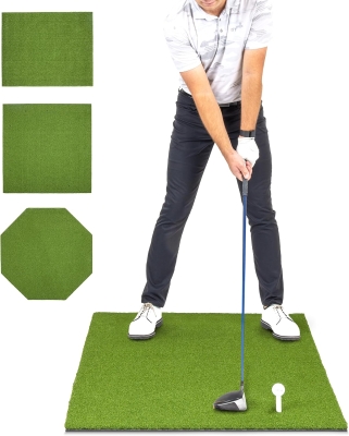 GoSports Elite Golf Hitting Mat for Indoor & Outdoor Practice — Select Size — Turf Driving-Range Mat for Golf Simulators