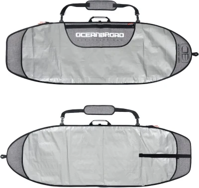 OCEANBROAD Surfboard Travel Bag — Day/Travel Cover for 5'0 Boards (Fits up to 5'1"" x 23""), Pointed Nose & Square Tail with Fin Slot