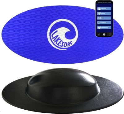 Lakesurf Wakesurf Balance Board with Motion-Tracking App and Phone Mount — Wakesurf Simulator for Games, Fitness & Tutorials