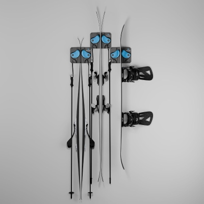 Gravity Grabber 3-Pack - Ski & Snowboard Wall Rack with Anti-Slip, Gravity-Locking Arms | Garage & Gear Organizer