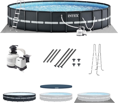 Intex Ultra XTR Deluxe 24' x 52"" Above-Ground Swimming Pool Set with Krystal Clear Sand Filter Pump — Super-Tough, Rust-Resistant