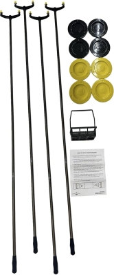 Allen Shuffleboard Tournament Set — 75"" Fiberglass Cues, Regulation 6"" Discs, Durable Carrier & Official Rules