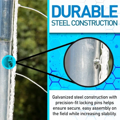 Franklin Sports Competition Mini Folding Soccer Goal – 6' x 4' Portable Steel Backyard Goal with Net & Stakes – Compact Training Size, Multiple Colors