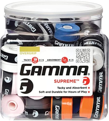 GAMMA Supreme Overgrip – 3-Pack Black, High-Performance Grip Tape for Racquet Sports