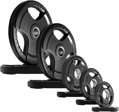 RitFit Olympic 2-Inch Rubber Grip Weight Plates for Barbell — Single, Pair & Sets (2.5/5/10/25/35/45 LB)