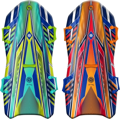 Sno-Storm Premium Foam Snow Sled — Contoured, Durable Foam Sled with Tow Rope and Handles, 50"" x 24"" Lightweight Ride