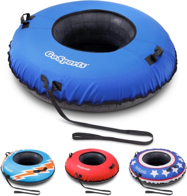 GoSports 44-Inch Commercial Snow Tube with Double-Stitched Canvas Cover and Coated Bottom (Choose Style)