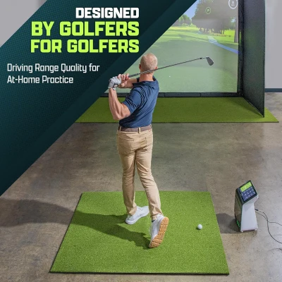 GoSports Elite Golf Hitting Mat — Turf Driving Range Mat for Simulators and Practice, Available in Multiple Sizes