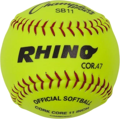 Champion Sports Softballs — Leather & Synthetic Options for Practice or Competition, Multiple Sizes, Cores & Styles, NFHS-Approved, Training Sets Available