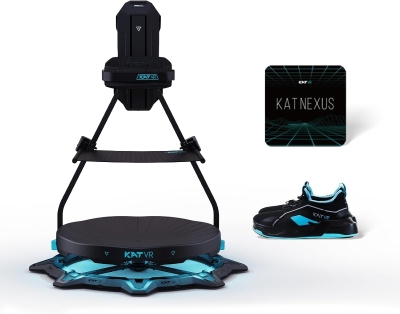 KAT Walk C2 Plus Enhanced VR Treadmill — Vibration Feedback, Low-Noise, Built-In Wheels, 360° Locomotion with Nexus Adapter & VR Shoes (US 9.5)