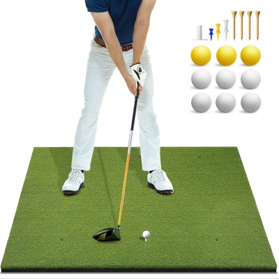 Bltend Heavy-Duty Golf Hitting Mat — 5x4ft & 5x5ft Dense Artificial Turf Practice Mats for Indoor/Outdoor Training, Backyard/Garage/Driving Range