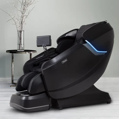 Titan Pro Vigor 4D — Black Full-Body Massage Chair with SL-Track, Heated Rollers, 2-Stage Zero Gravity, 34 Air Cells, Voice Control, Space-Saving, Foot & Calf Massage