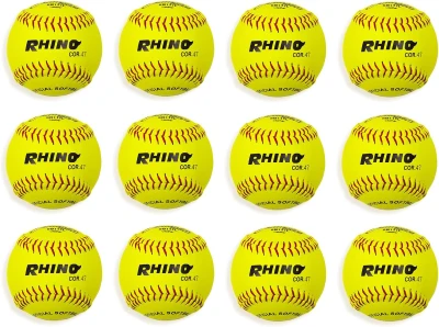 Champion Sports Softballs – Leather & Synthetic Balls for Practice and Competition, Multiple Sizes, Cores & Styles, NFHS-Approved Options