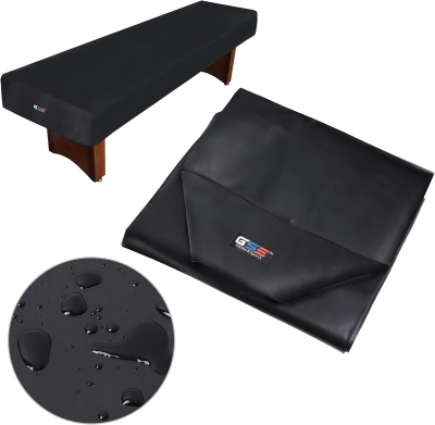 GSE Games & Sports Expert 14 ft Black Heavy-Duty Leatherette Shuffleboard Table Cover - Durable Table Protector