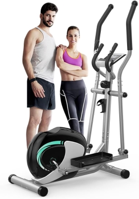 Dripex Home Elliptical Trainer — Hyper-Quiet Magnetic Elliptical with 8 Resistance Levels, 6kg Flywheel, LCD Display & Pulse Sensors