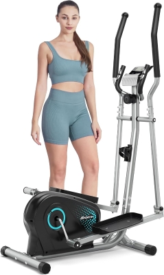 Dripex Magnetic Elliptical Trainer for Home – Ultra-Quiet 6kg Flywheel, 16 Resistance Levels, Pulse Sensor & LCD Performance Display